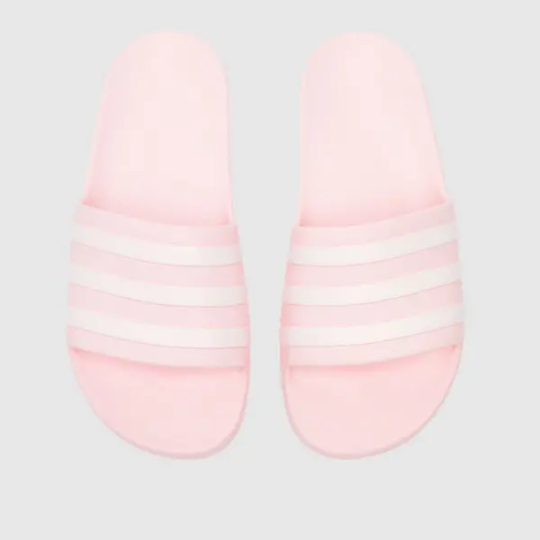 Image of adidas adilette aqua sandals in white & pink White/Pink UK 8 (EU 42)