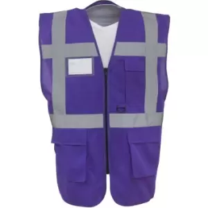 Image of Yoko Hi-Vis Premium Executive/Manager Waistcoat / Jacket (S) (Purple) - Purple