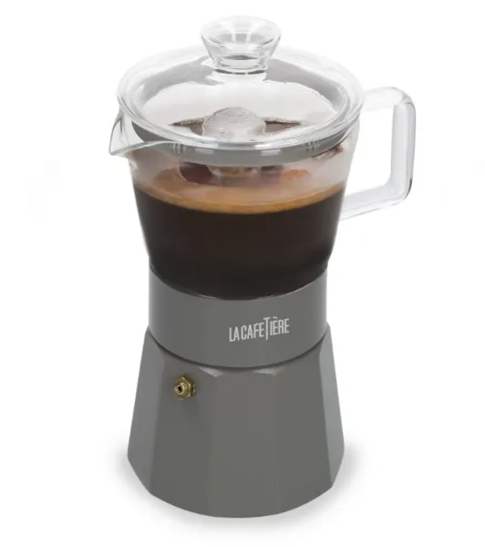 Image of La Cafetiere Verona LCSTES6CGLLAT 6 Cup Glass Espresso Coffee Maker