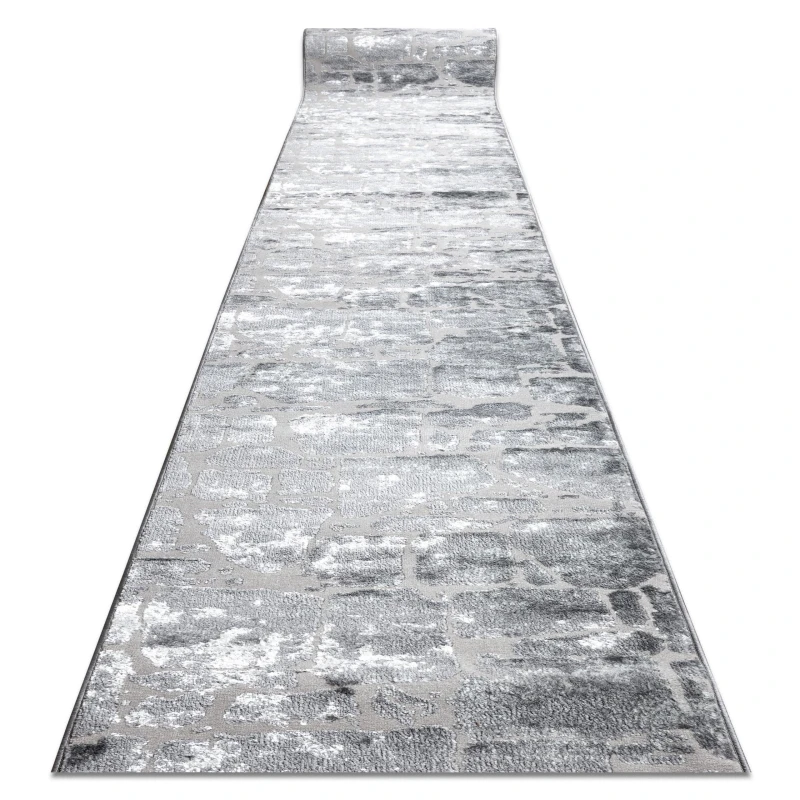 Image of RugsX Structural Mefe Runner in Grey Size: 120cm x 260cm Grey Unisex 120cm x 260 cm