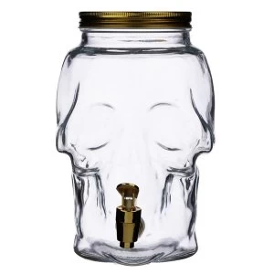 Image of Clear Glass Skull Shaped Water Decanter