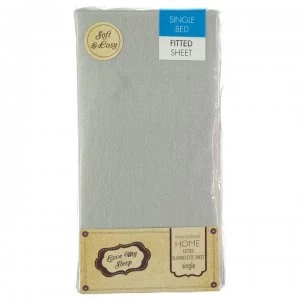 Image of Love My Sleep Fitted Flannel Sheet - Grey