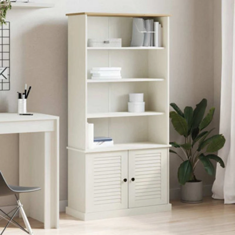 Image of Vidaxl Bookcase Vigo White 85X35X170 Cm Solid Wood Pine