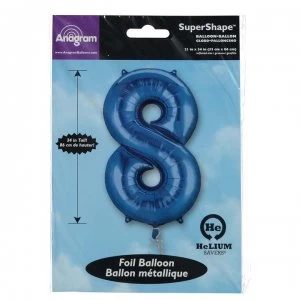 Image of Partymor Shape 8 Foil Balloon - Blue