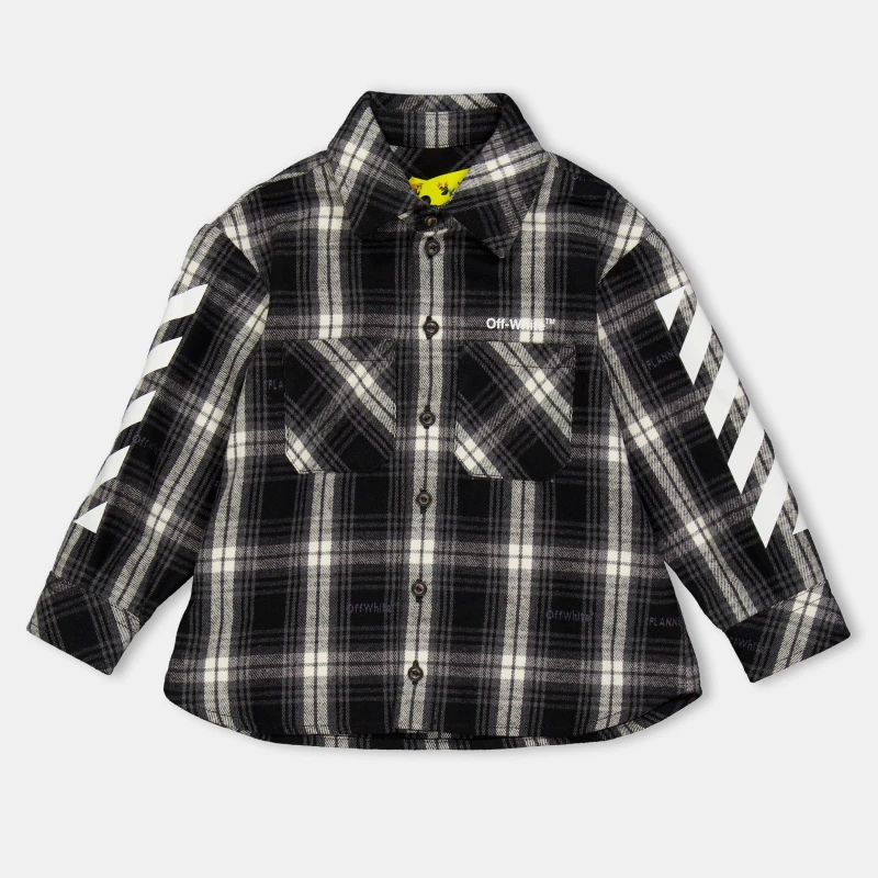 Image of Off White Kids Long Sleeve Shirt Black/White male 4Y