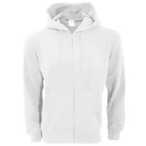Image of SG Mens Plain Full Zip Hooded Sweatshirt (S) (White)