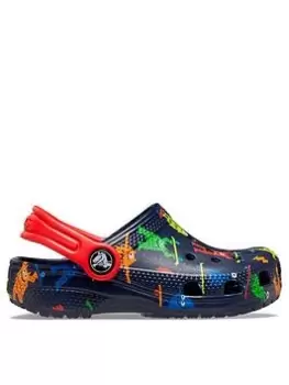 Image of Crocs Classic Clog Toddler - Easy Icon, Navy Multi, Size 5 Younger