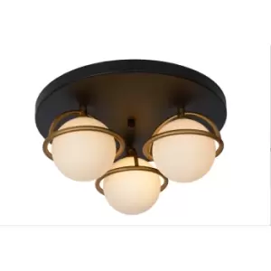 Image of Isobel Classic Flush Ceiling Light Bathroom - Ø38cm - 3xG9 - IP44 - Black