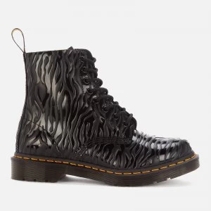 Image of Dr. Martens Womens 1460 Embossed Leather Pascal Boots - Black Zebra - UK 4