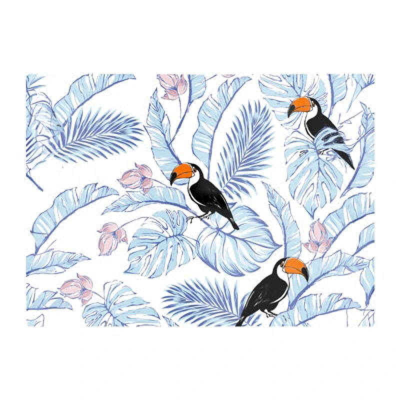 Image of Warren Reed Designer Tropical Toucan Glass Chopping Board