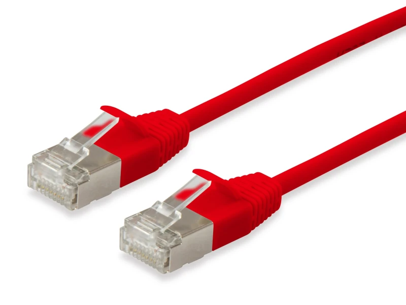 Image of Equip Cat.6A F/FTP Slim Patch Cable. 1m. Red