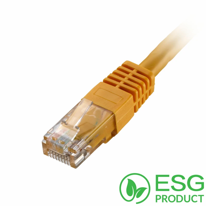 Image of Cablenet Cablenet 1.5m Cat5e RJ45 Yellow U/UTP PVC 24AWG Flush Moulded Booted Patch lead (PK 100) 67-5015B