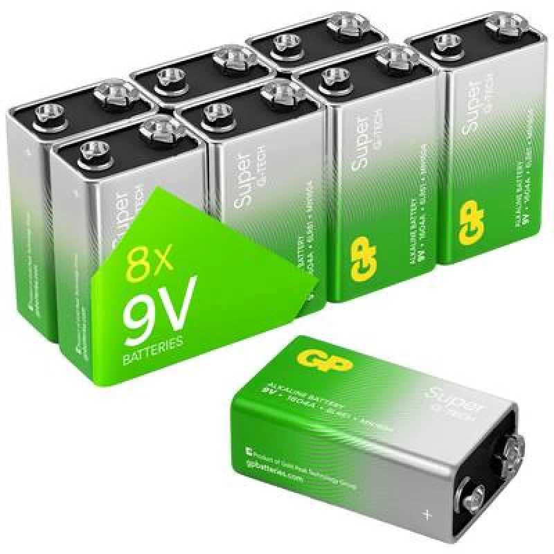 Image of GP Batteries GP1604A-2LB8 9 V Block-Batterie Alkali-Mangan 9 V 8...