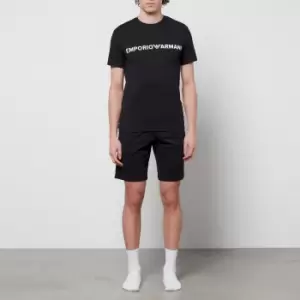 Image of Emporio Armani Mens Megalogo Pyjamas - Black - M