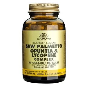 Image of Solgar Saw Palmetto Opuntia and Lycopene Complex Vegetable Capsules 50 Veg Caps