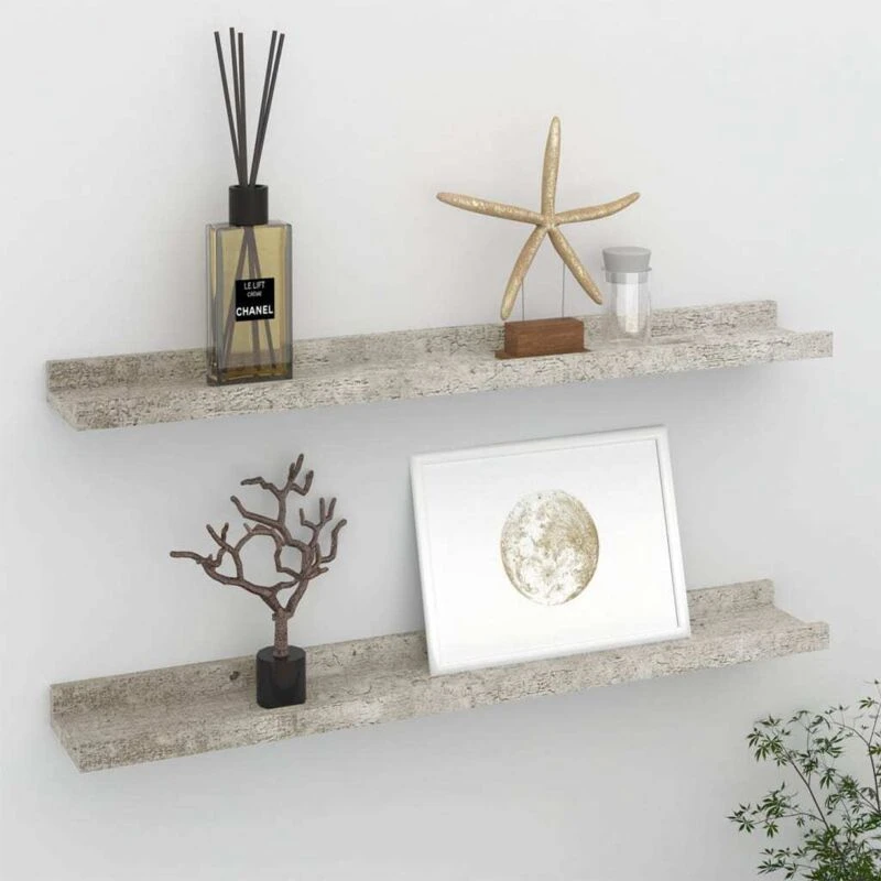 Image of VIDAXL Wall Shelves 2 pcs Concrete Grey 60x9x3cm Vidaxl 8720286418017