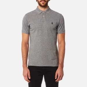 Image of Polo Ralph Lauren Mens Custom Slim Fit Mesh Polo Shirt - Canterbury Heather - M - Grey