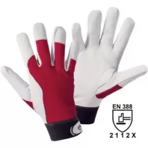 Image of L+D Griffy 1706-10 White, Red Nappa leather with red interlock back of the hand 10 EN 388 CAT II