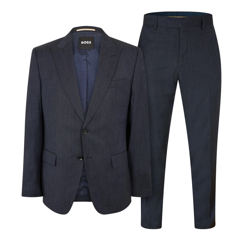 Image of Boss Mens H Huge Peak Suit Dark Blue male 40 (50)