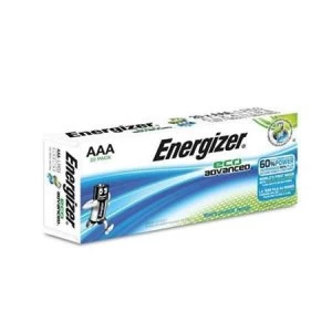 Image of Energizer EcoAdvanced AAA Alkaline Batteries Pack of 20 Batteries