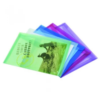 Image of Rapesco Eco PP Popper Wallet A3 Assorted Pack of 5 1041