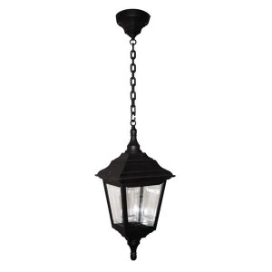 Image of 1 Light Outdoor Ceiling Chain Lantern Black IP44, E27