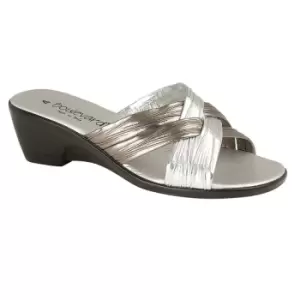 Image of Boulevard Womens/Ladies X Over Mule Sandals (5 UK) (Pewter/Silver)