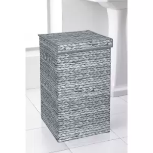 Image of Deluxe Grey Hyacinth Design Laundry Hamper