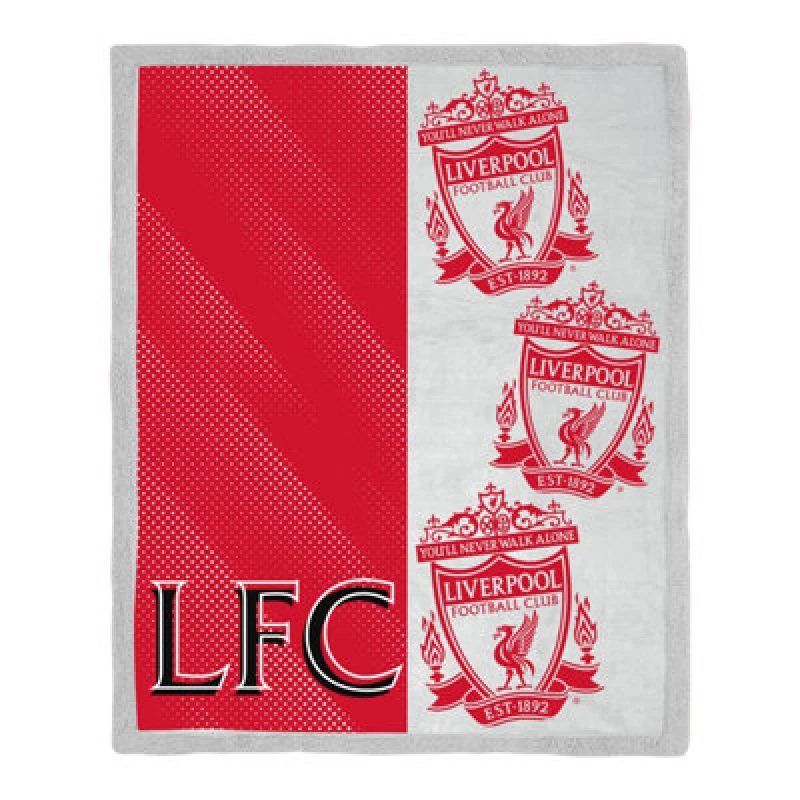 Image of Liverpool Fc Crested Sherpa Fleece Blanket