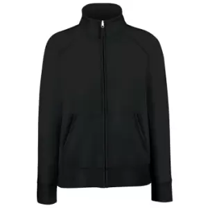 Image of Fruit Of The Loom Ladies/Womens Lady-Fit Fleece Sweatshirt Jacket (L) (Black)