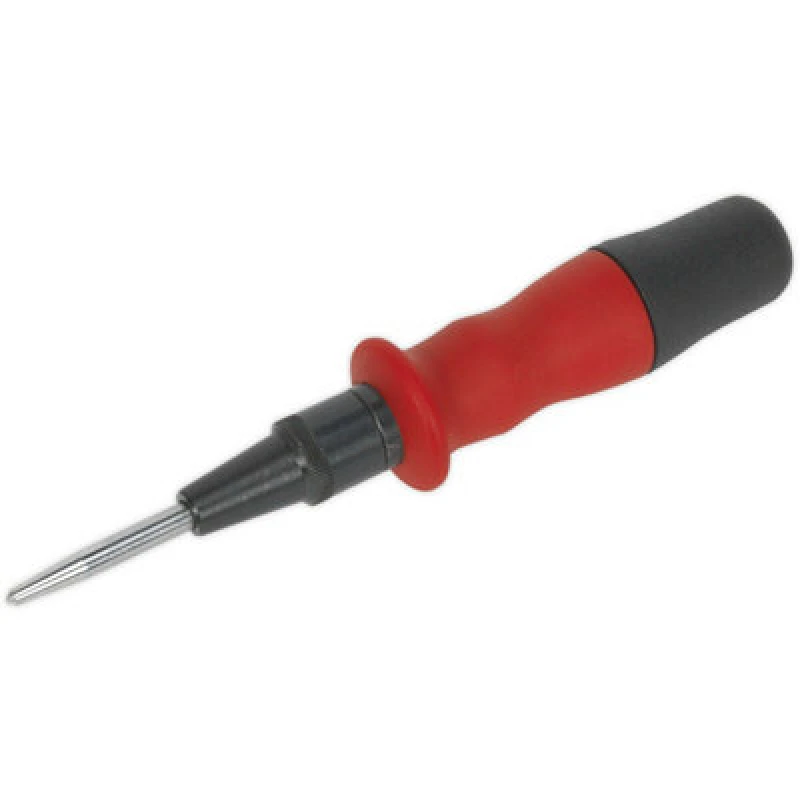 Image of Loops 160mm Sheathed Automatic Centre Punch - Hardened Tip - Comfort Grip Handle Multi