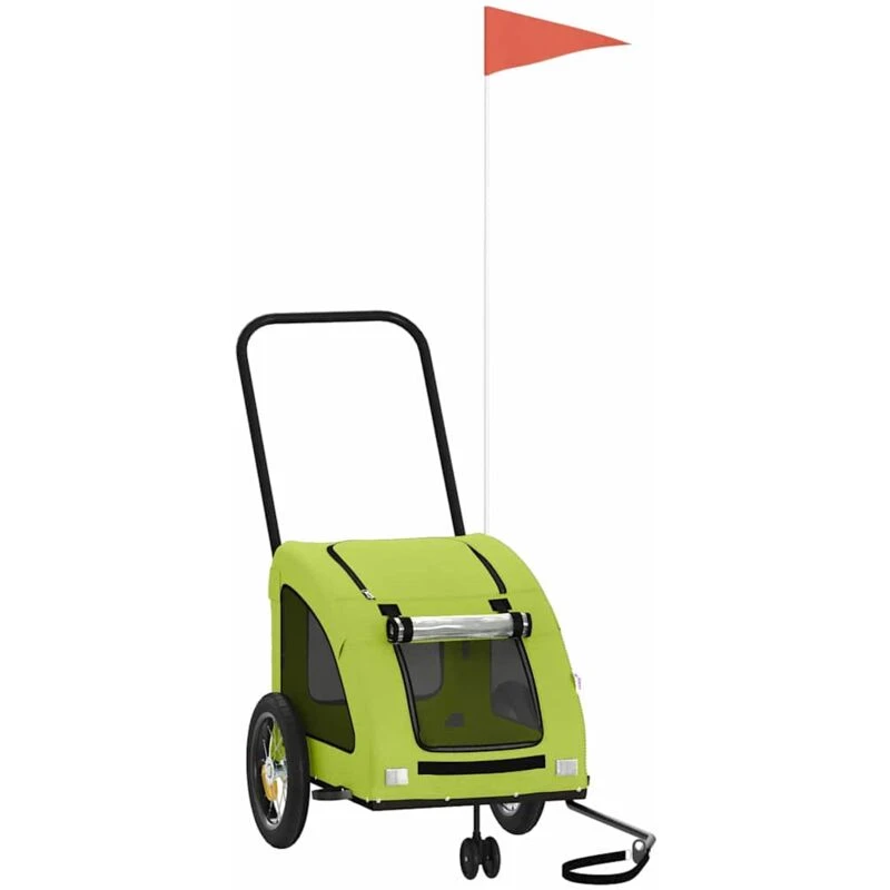 Image of VIDAXL Pet Bike Trailer Green Oxford Fabric and Iron Vidaxl 93976