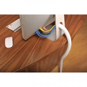 Image of D-Line Cable Tidy Split Flexible Tube 1.1m length 32mm dia White ctt1
