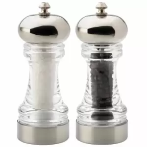 Image of David Mason Design English Tableware Company Filled York Salt & Pepper Mill Set - Chrome