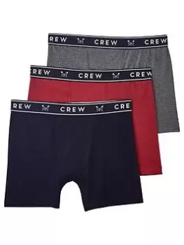Image of Crew Clothing 3 Pack Jersey Boxer - Multi, Size S, Men