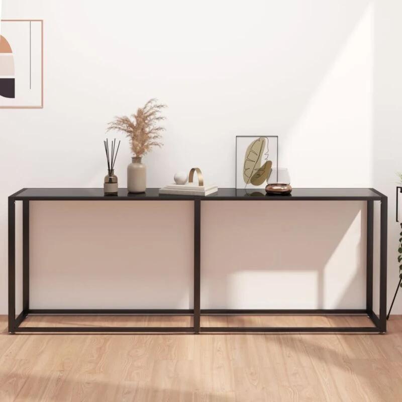 Image of VIDAXL Console Table Black 200x35x75.5cm Tempered Glass Vidaxl 8720286462843