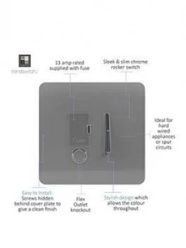 Image of Trendiswitch Switched 13A Fused Spur Light Grey