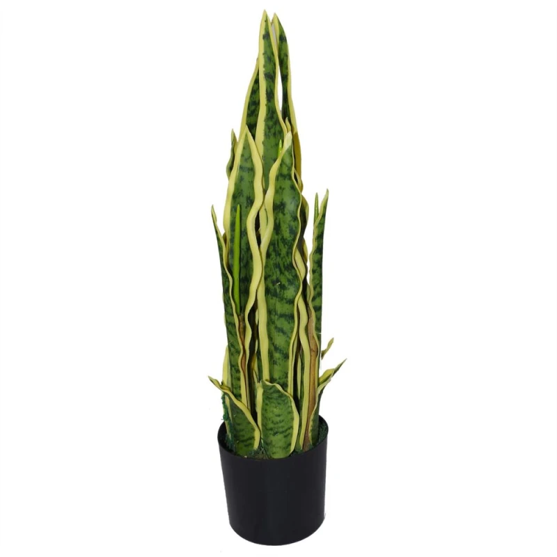 Image of Leaf 55cm Artificial Sansevieria Yellow Green Indoor Plant Green unisex
