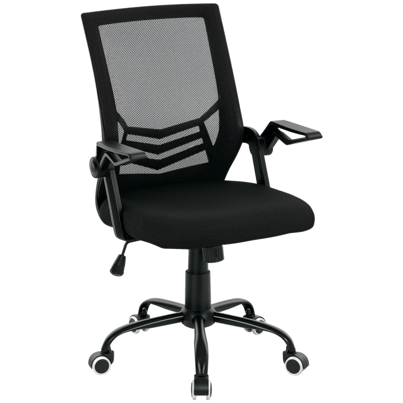 Image of VINSETTO VINSETTO Mesh Swivel Office Chair Task Computer Chair w/ Lumbar Support, Black One Size Unisex 5063603048782