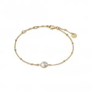 Image of Howlite Healing Stone Bobble 18ct Gold Plate Bracelet HBR1006_GP