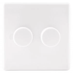 Image of Wickes Dimmer Switch 2 Gang 2 Way 400W Slimline White