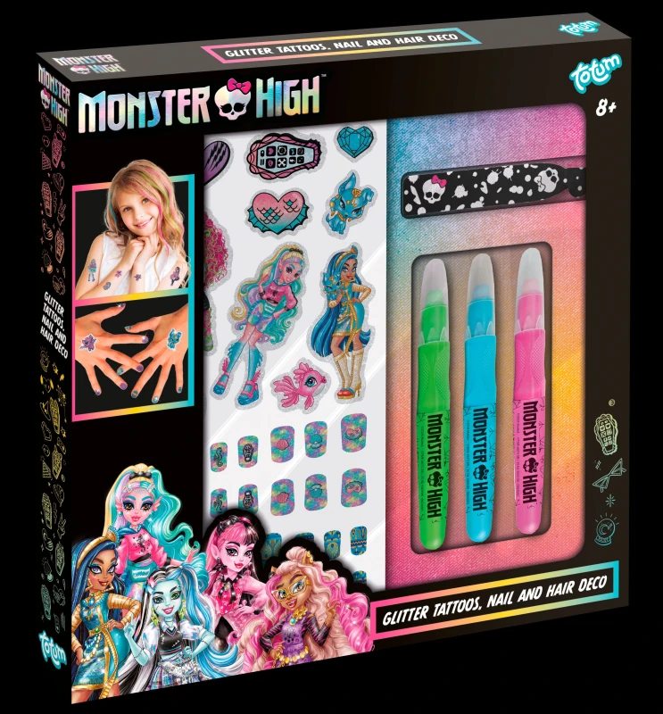 Image of Totum Monster High Glitter Tattoos Size: 1 Pack Multicolor Unisex 1 Pack