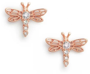 Image of Olivia Burton Dancing Dragonfly Rose Gold Stud Jewellery