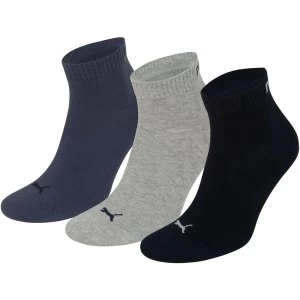 Image of Puma Training Socks UK Size 6-8 Navy Mix Pack of 3