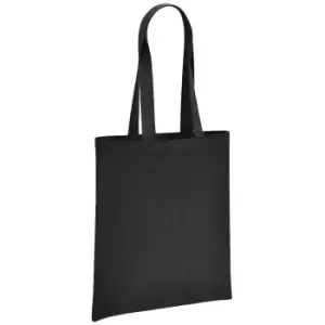 Image of Brand Lab Organic Cotton Long Handle Shopper Bag (One Size) (Black)