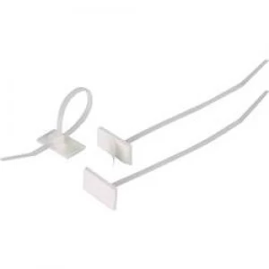 Image of Cable tie 100 mm Ecru Adhesive base HellermannTyton