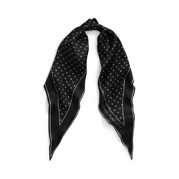 Image of Lauren by Ralph Lauren Ditsy Diamond Scarf - Black One Size