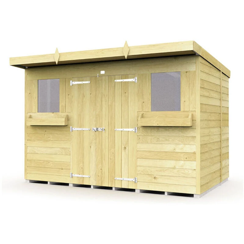 Image of Diy Sheds 10 X 6 Pent Summer Shed Shiplap Pressure Treated One Colour WFT01 Unisex
