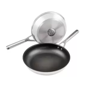 Image of Ninja Foodi Zerostick Stainless Steel 2 Piece 24cm & 28cm Frying Pans C62200UK