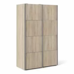 Image of Verona Sliding Wardrobe 120Cm In Oak Effect With Oak Effect Doors With 5 Shelves